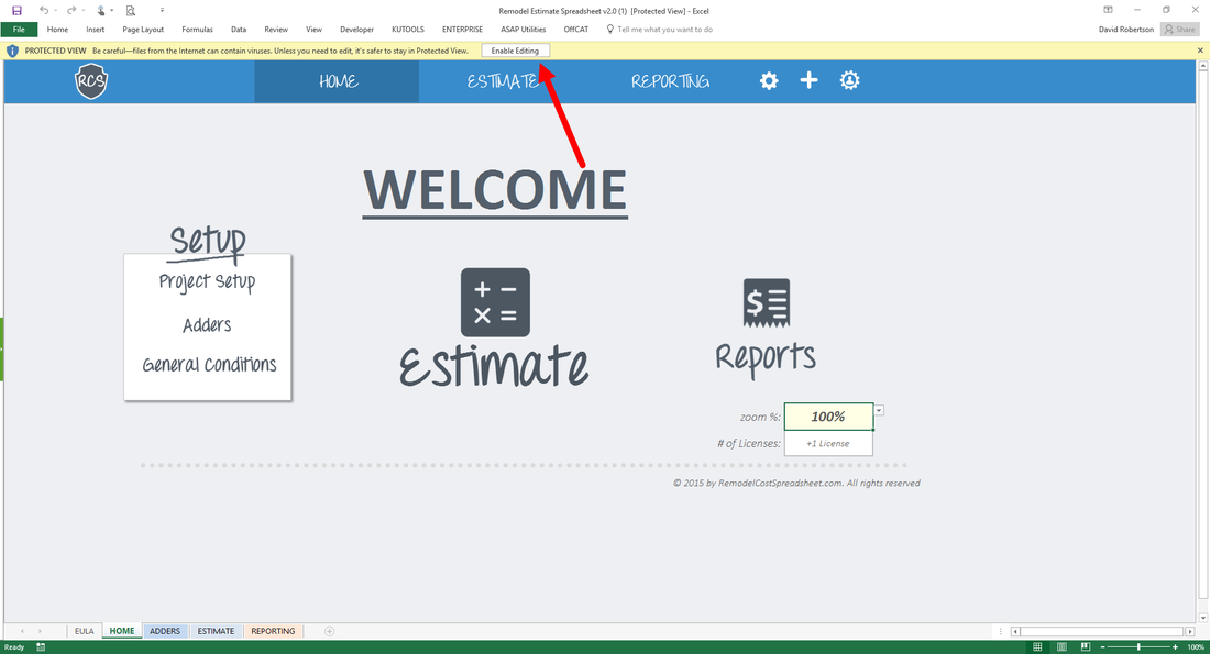 Enabling Macros in Microsoft Excel Message Bar Screenshot